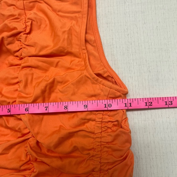 NWT Forever 21 juniors S orange ruched tank top - Picture 4 of 8